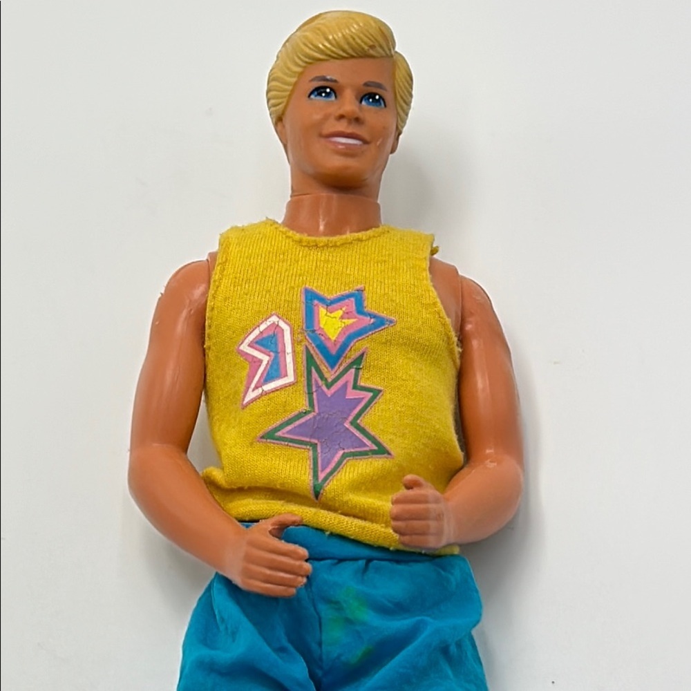 Barbie Ken Doll Vintage 1966 1968 Blue Eyes Blonde Molded Hair Outfit Shoes